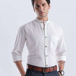 White Wolf 2.0 linen shirt, water proof, anti odour, anti stain, premium Turms Intelligent Apparel.