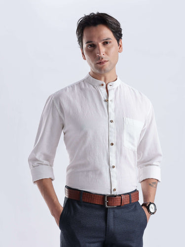 White Wolf 2.0 linen shirt, water proof, anti odour, anti stain, premium Turms Intelligent Apparel.