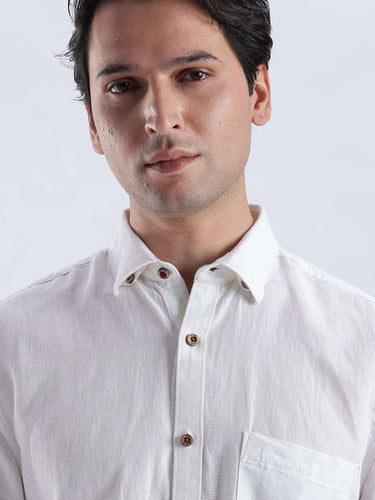 Snow Fox premium linen shirt from turms intelligent apparel, breathable and stylish for everyday luxury.