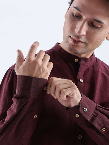 Windsor Wine 2.0 linen shirt featuring durable anti-stain, anti-odour technology in a stylish everyday design.
