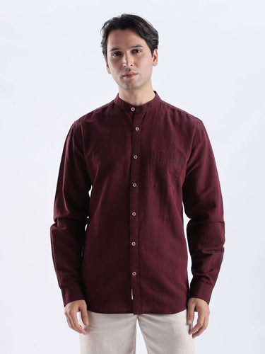 Windsor Wine 2.0 linen shirt, waterproof, anti-odour, anti-stain, premium Turms intelligent apparel.