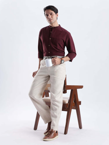 Windsor Wine 2.0 linen shirt, premium anti-odour and anti-stain, perfect for everyday luxury.