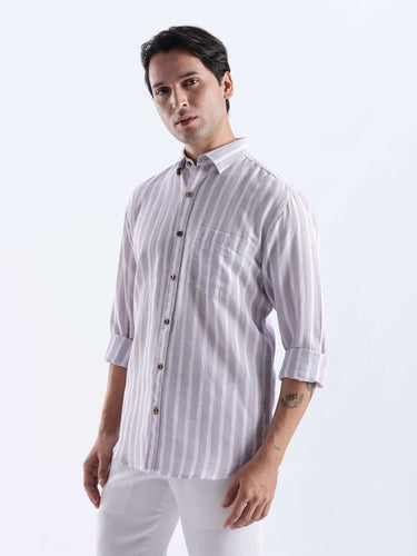 Wild Lavender premium linen shirt from turms intelligent apparel, stylish and breathable for everyday luxury.