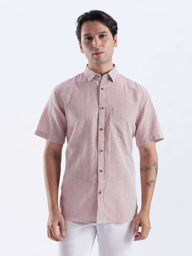 Bordeaux Maroon linen shirt from turms intelligent apparel, breathable, anti stain, waterproof, best linen in India.