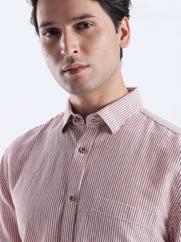 Bordeaux Maroon linen shirt from Turms Intelligent Apparel, breathable, anti-odour, waterproof, best linen in India.