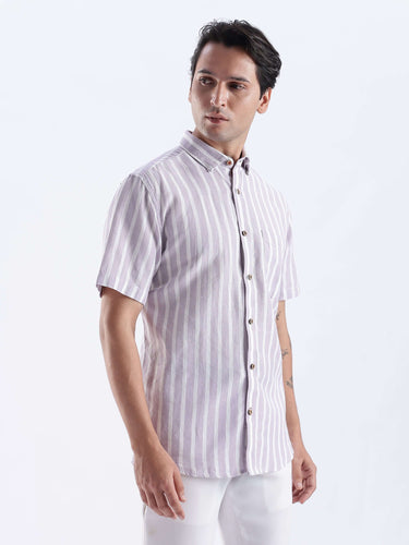 Lilac Haze linen shirt from turms intelligent apparel, stylish with anti stain and breathable features.