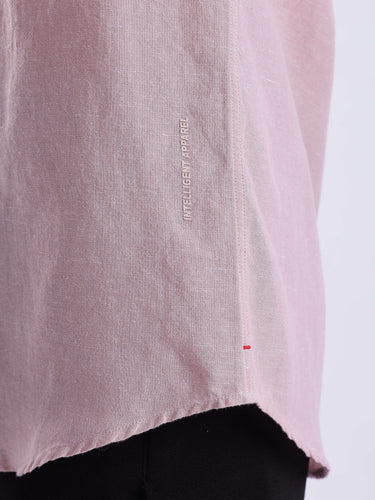 Rusty Petal linen shirt from turms intelligent apparel showcasing high-quality fabric and precise stitching.