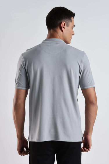 Magma Grey cotton polo tshirt showcasing premium comfort and anti-odour features for men.
