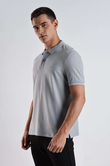 Magma Grey cotton polo tshirt for men, premium quality, water proof, antistain, and anti odour.