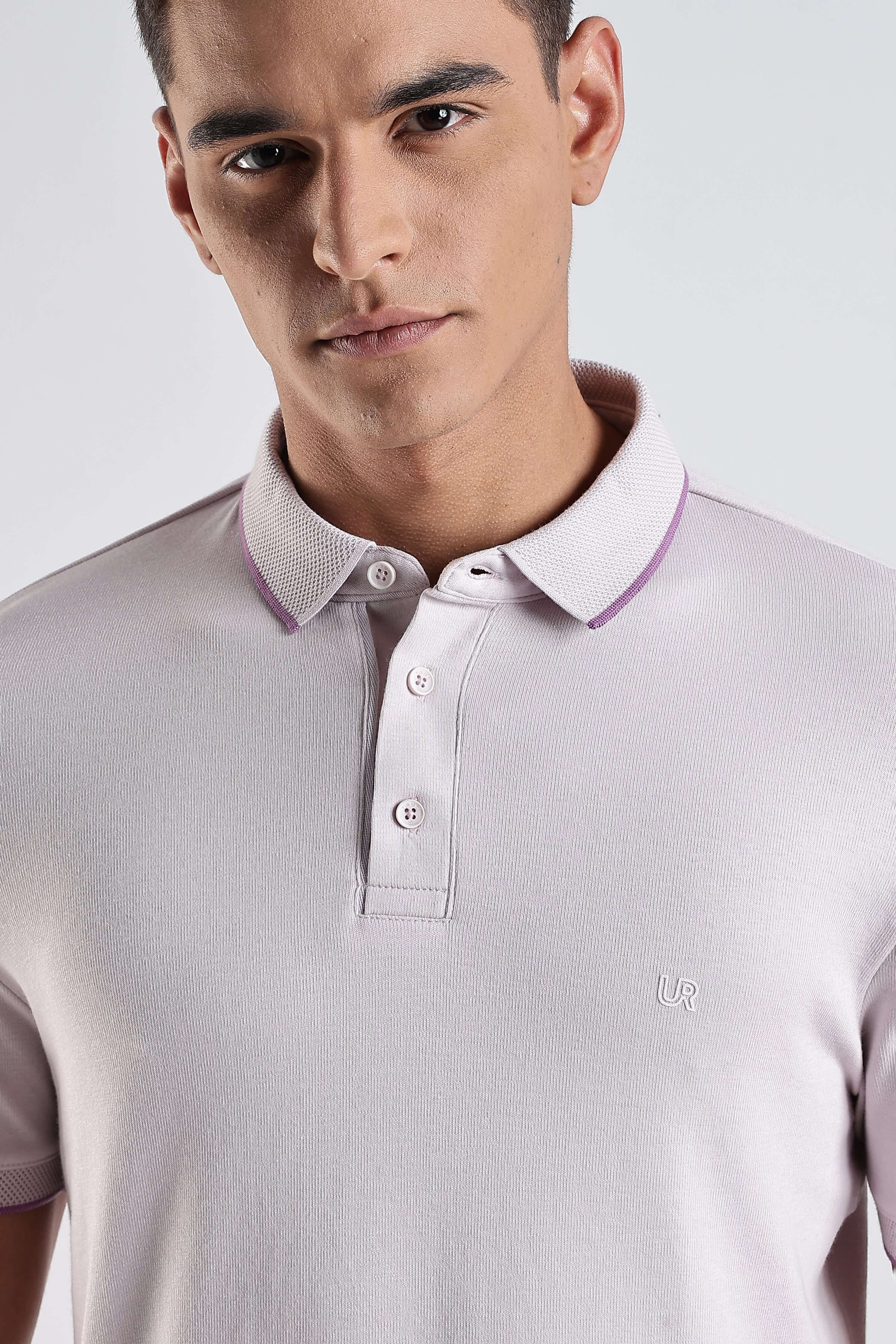 Lavender Fires cotton polo tshirt for men, premium soft and breathable, stylish with waterproof and anti-odour features.