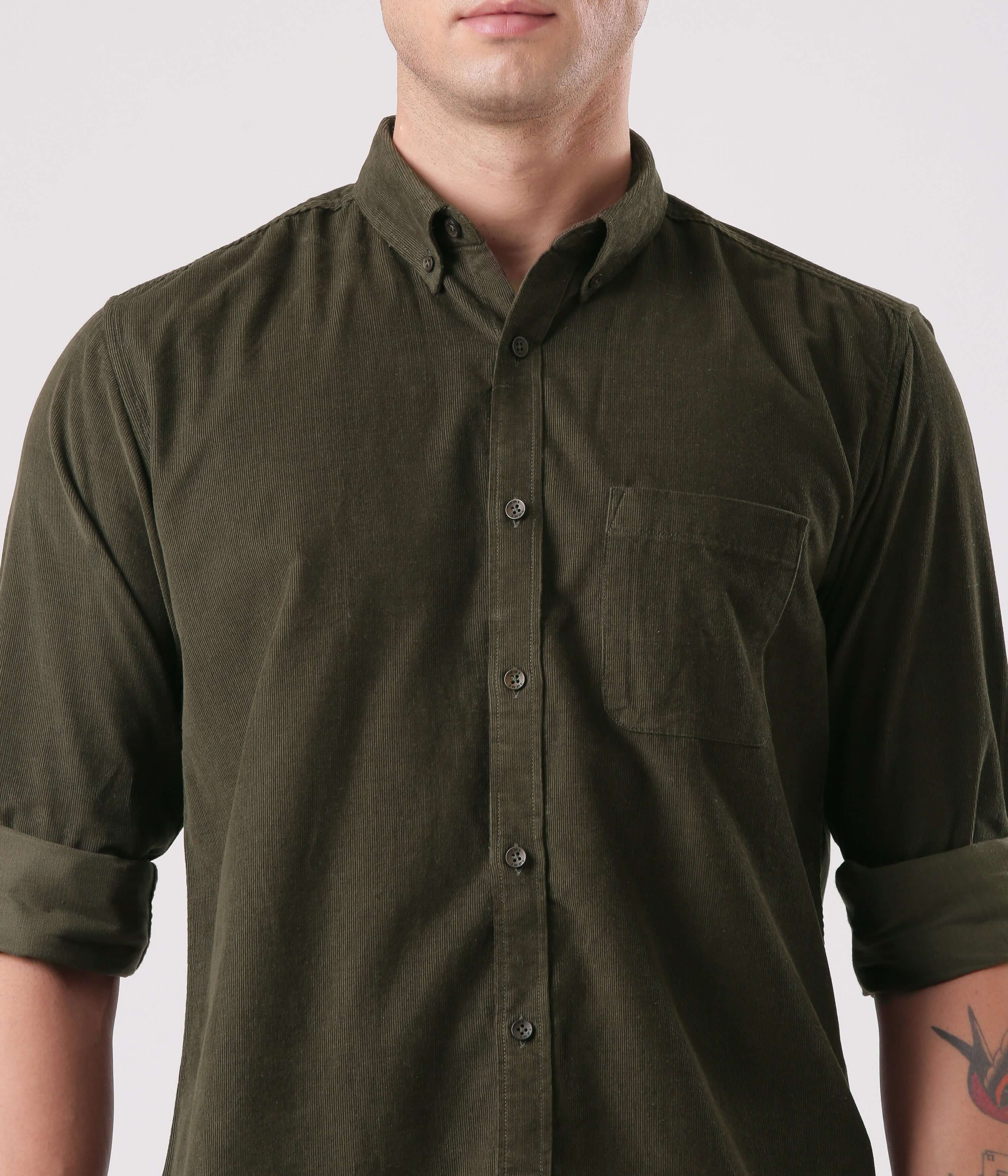 Emerald Star corduroy shirt, Turms intelligent apparel, stylish and durable shirt for men.