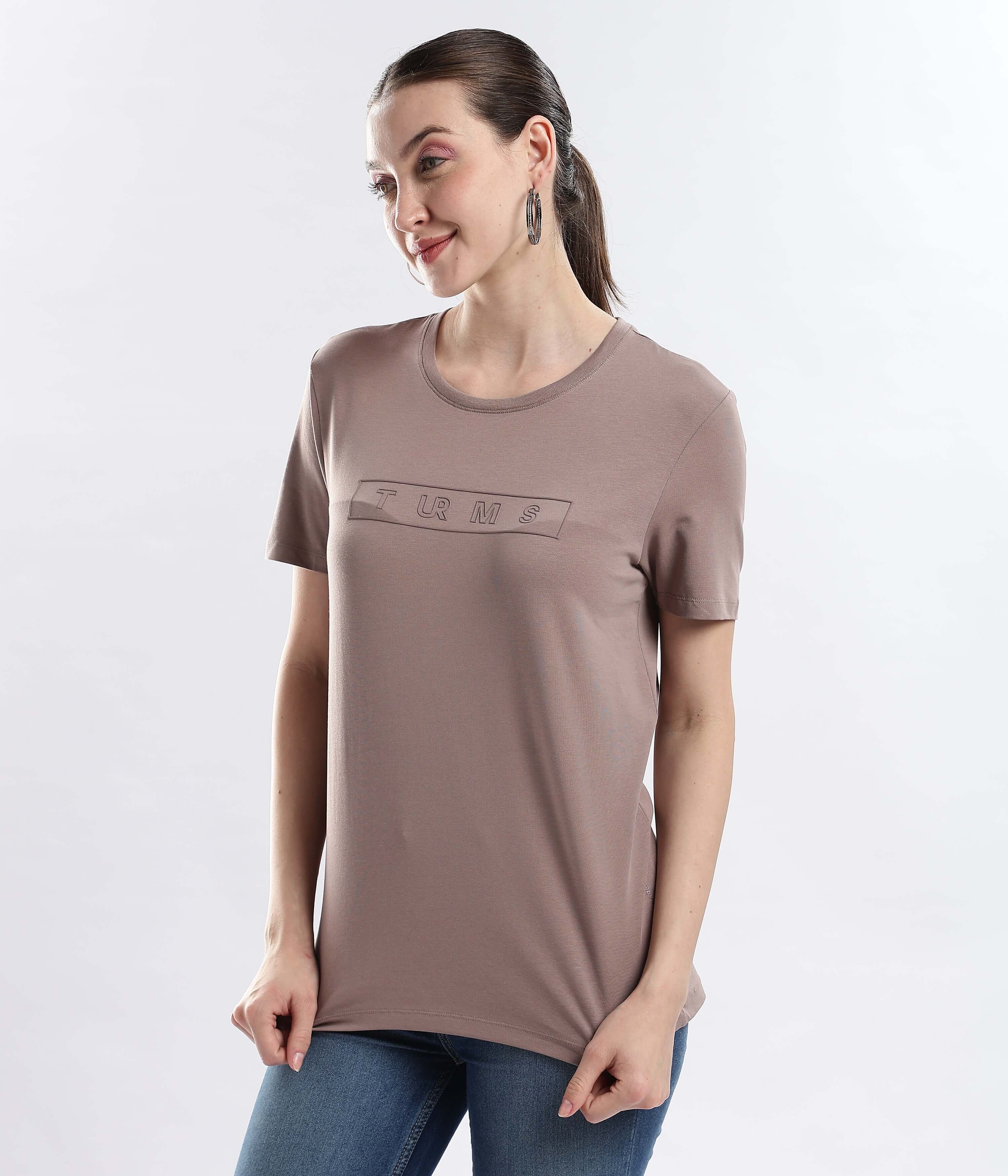 Womens casual t-shirt Garnet Brown cotton tshirt, stretchable, water proof, anti odour, perfect for stylish everyday wear.