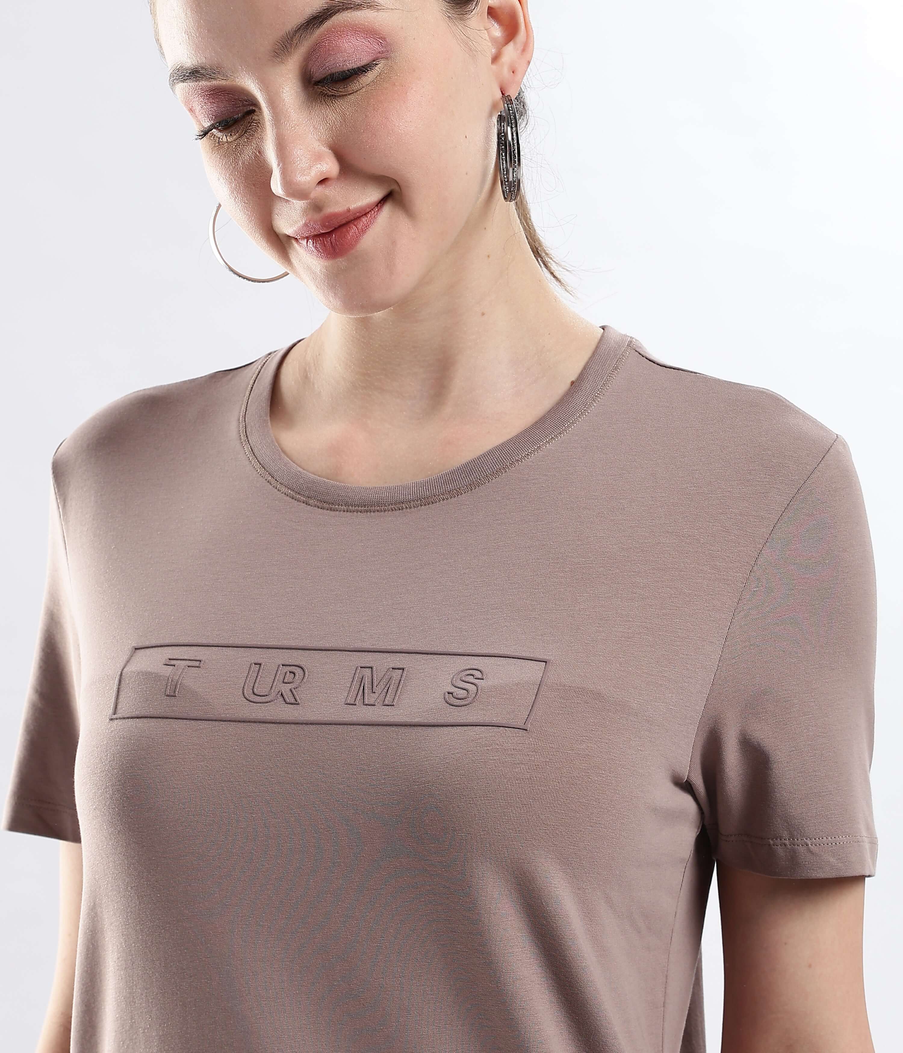 Womens casual t-shirt Garnet Brown Turms Worry-Free Intelligent T-Shirt featuring premium cotton, stretchable, waterproof, and anti-odour qualities.