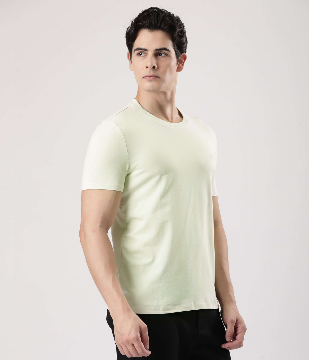 Mint Green Turms Intelligent Apparel T-Shirt for men, offering style and comfort in high-quality cotton.