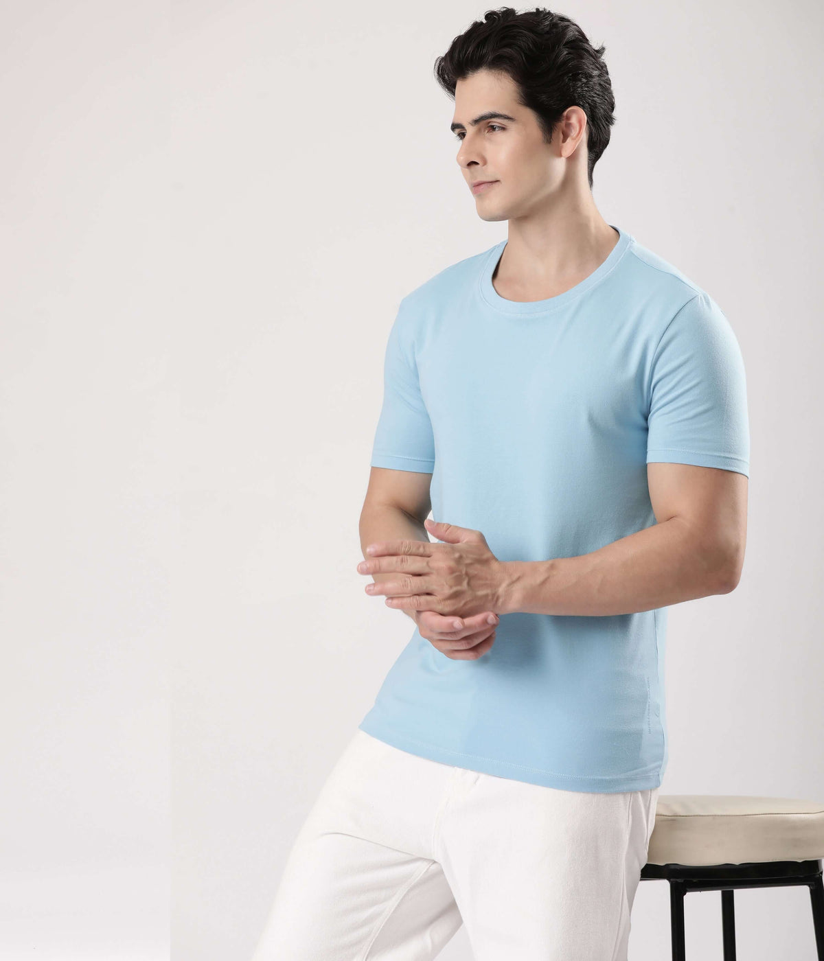 Alaskan Blue Turms intelligent apparel men's t-shirt, a stylish and comfortable choice for everyday wear.
