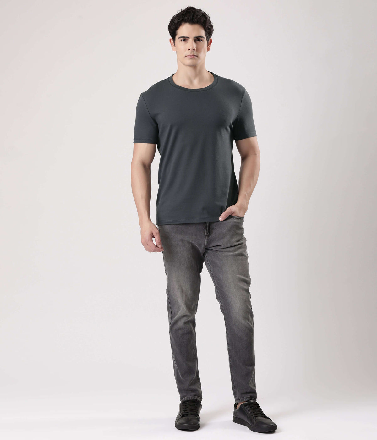 Charcoal Knight men's t-shirt by Turms, a best choice in intelligent apparel for style and comfort.