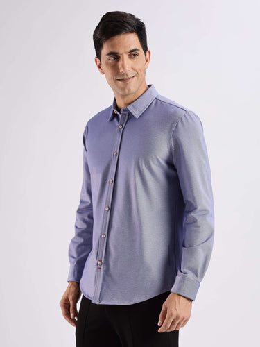 Blue Pine Turms Intelligent Knitted Shirt: 8-way stretch, anti-odour, and premium quality for ultimate comfort.