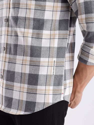 Urban Ochre Turms recycled cotton shirt, featuring a stylish check pattern and durable design, perfect for everyday wear.