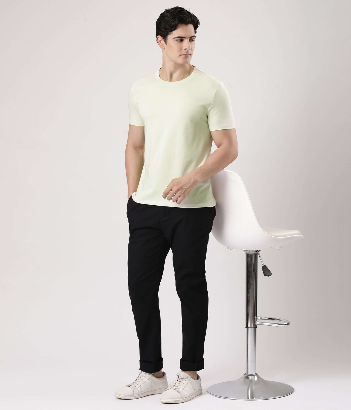 Mint Green Turms intelligent apparel t-shirt for men, a stylish and comfortable addition to any wardrobe.