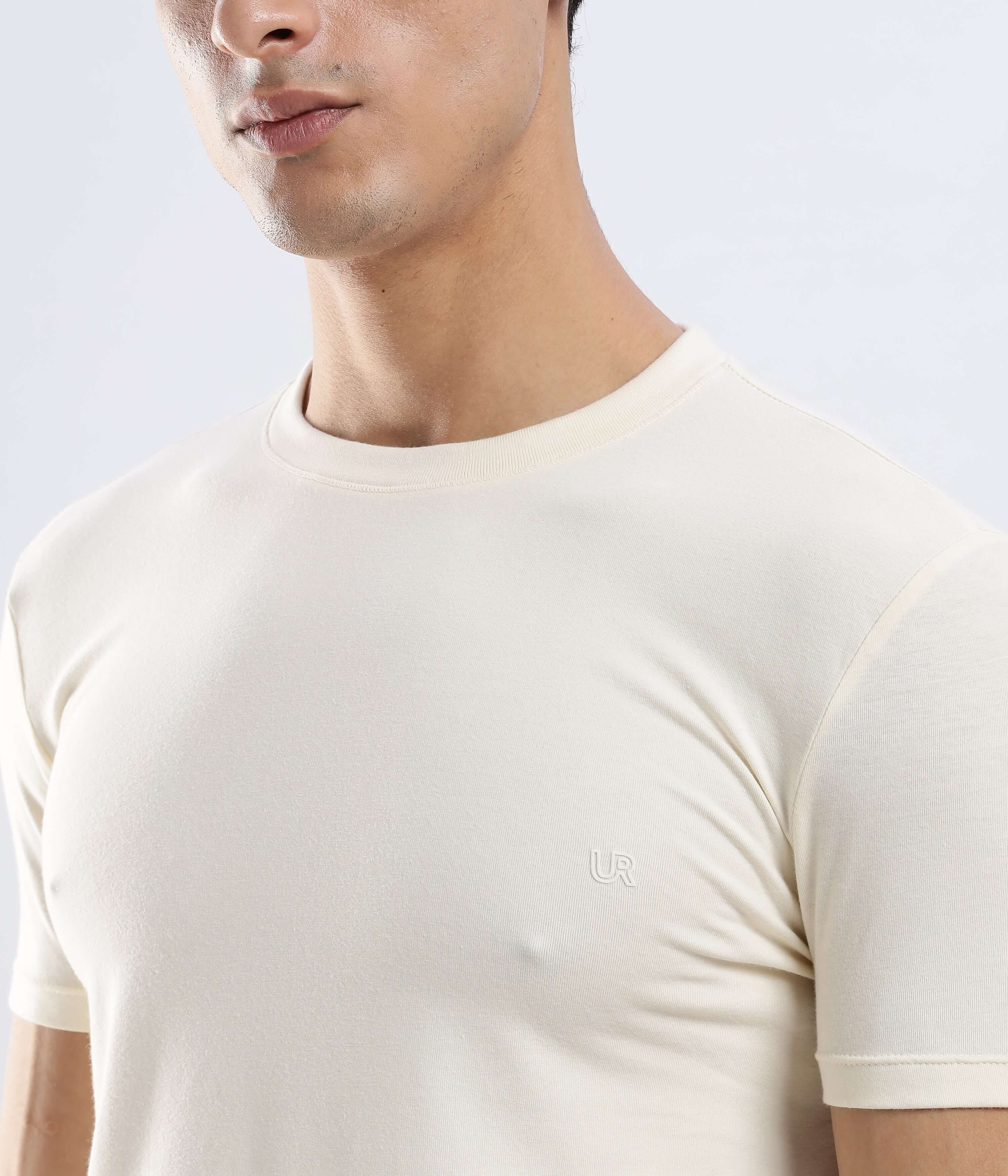 Polar Off-white cotton tshirt, stretchable, water proof, anti odour, best tshirt for everyday wear.