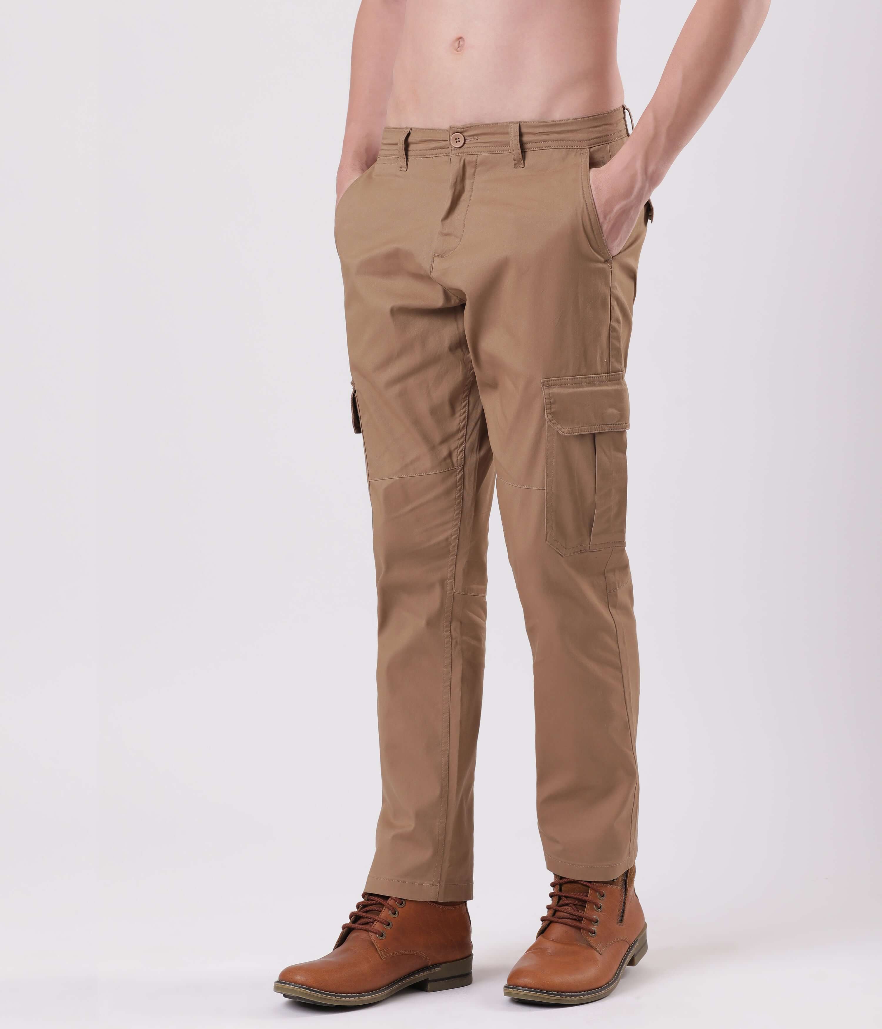 Vintage Khaki cargo pants by Turms, showcasing utility and style with durable construction and pockets.