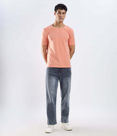 Ember Orange Turms Worry-Free Intelligent T-Shirt in soft breathable cotton, perfect for everyday wear.