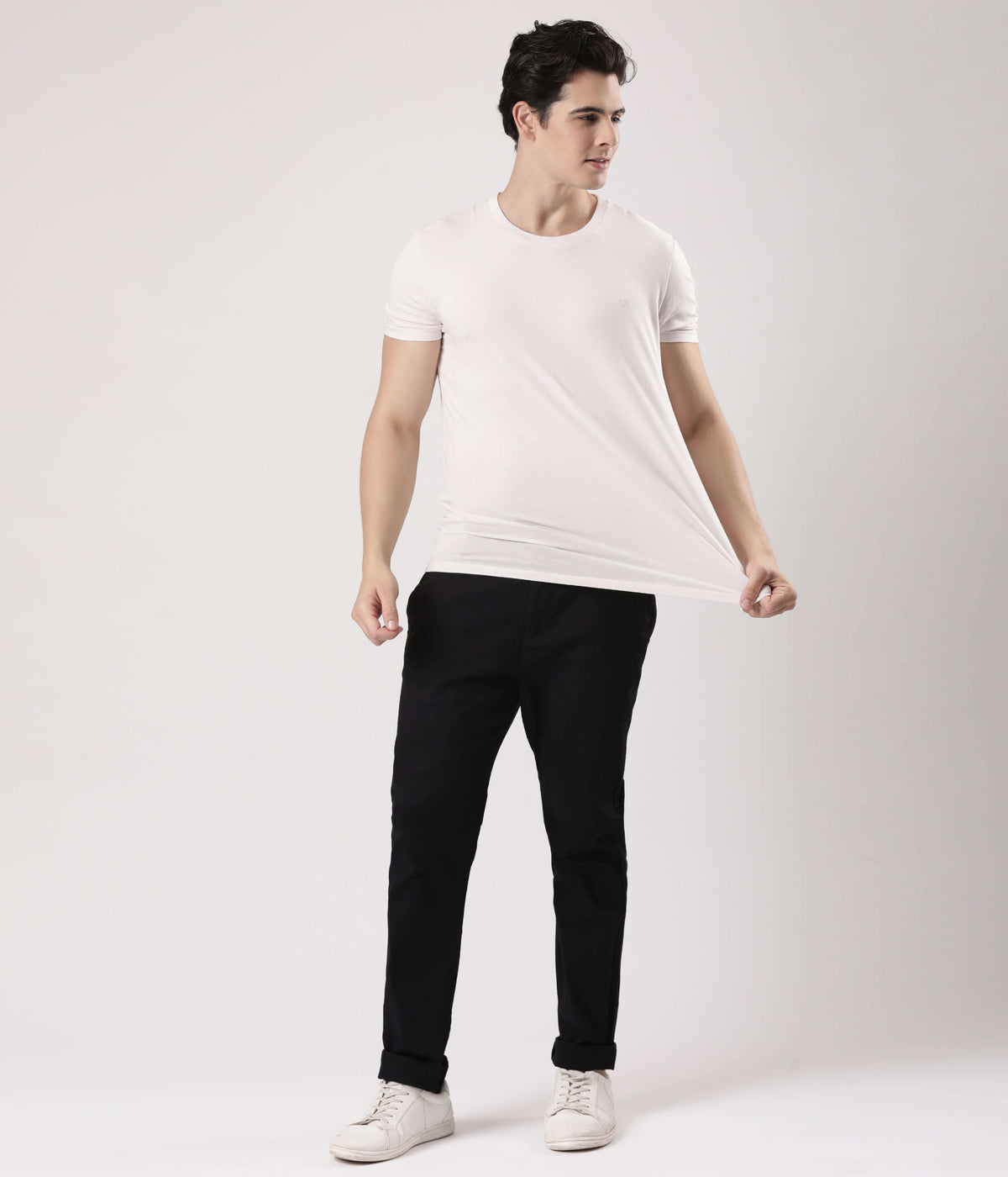 Orchint Tint mens tshirt in white by Turms, showcasing best tshirts for men with intelligent apparel style.