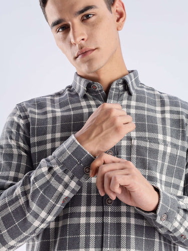 Turms recycled cotton checked shirt for men, stylish, sustainable, anti-odour feature, perfect for everyday luxury.