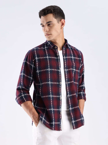 Turms recycled cotton checkered shirt, stylish sustainable fashion, perfect for everyday wear.